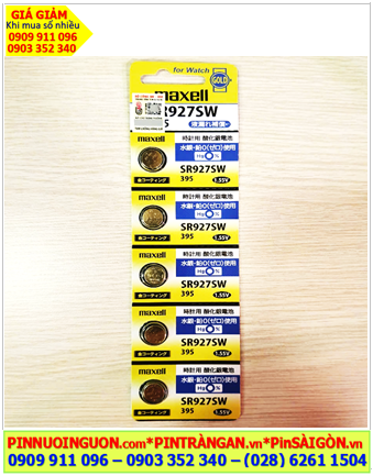 COMBO 01vỉ = 5viên Pin đồng hồ 1.55v Silver Oxide Maxell GOLD SR927SW - Pin 395 (pin được mạ I-ON vàng)